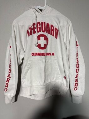 Vintage LIFEGUARD Hooded Sweatshirt Clearwater Beach, FL